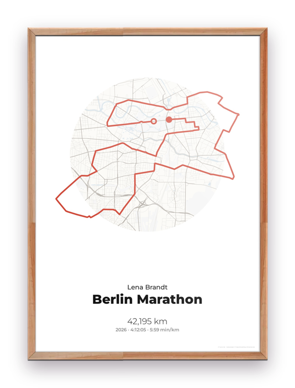 Gerahmtes Track-Ink Poster vom Berlin Marathon