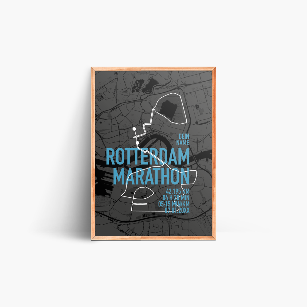 Rotterdam Marathon-Poster – Deine Personalisierte Poster Erinnerung an den Marathon Rotterdam