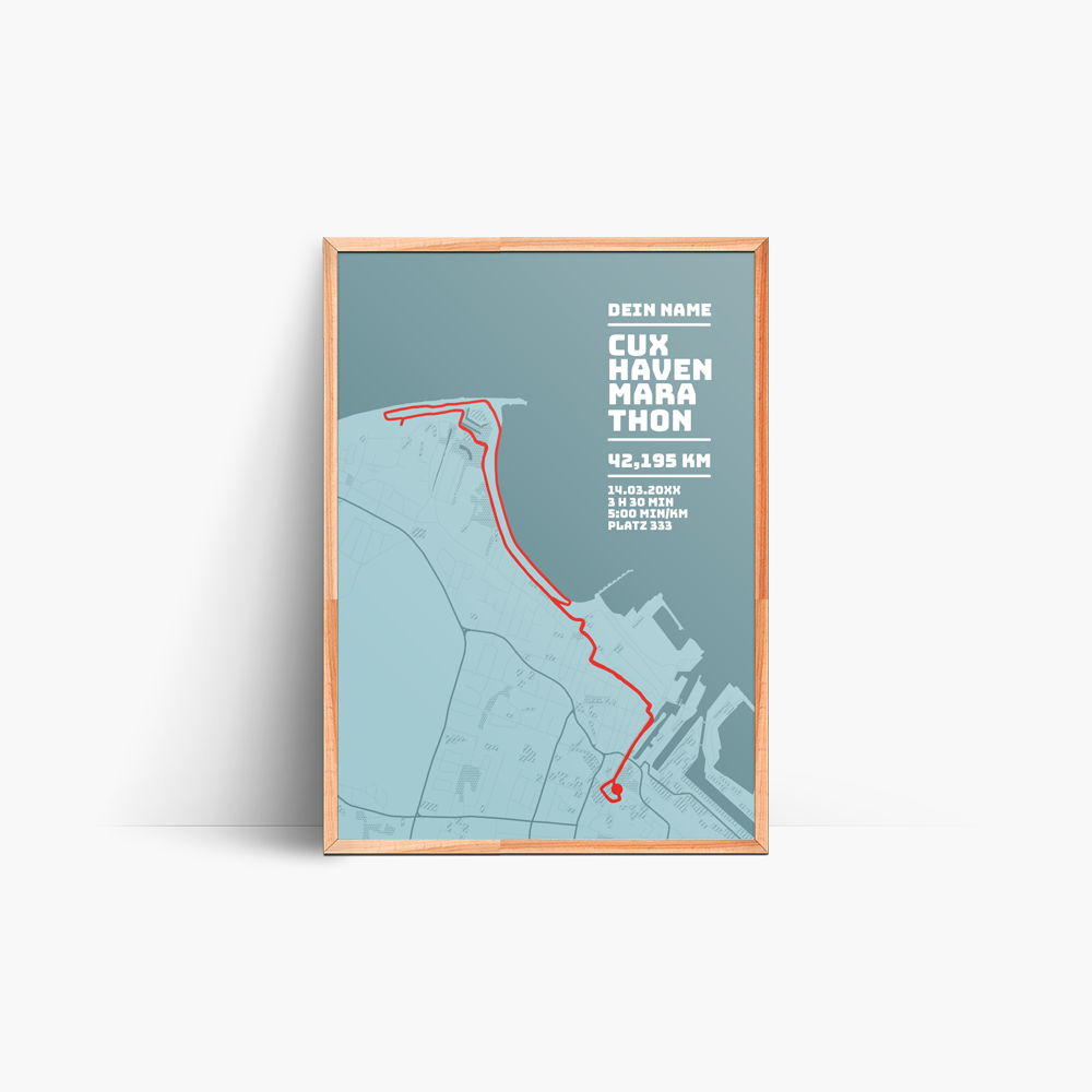 Cuxhaven Marathon-Poster – Deine Personalisierte Poster Erinnerung an den Cuxhaven Marathon