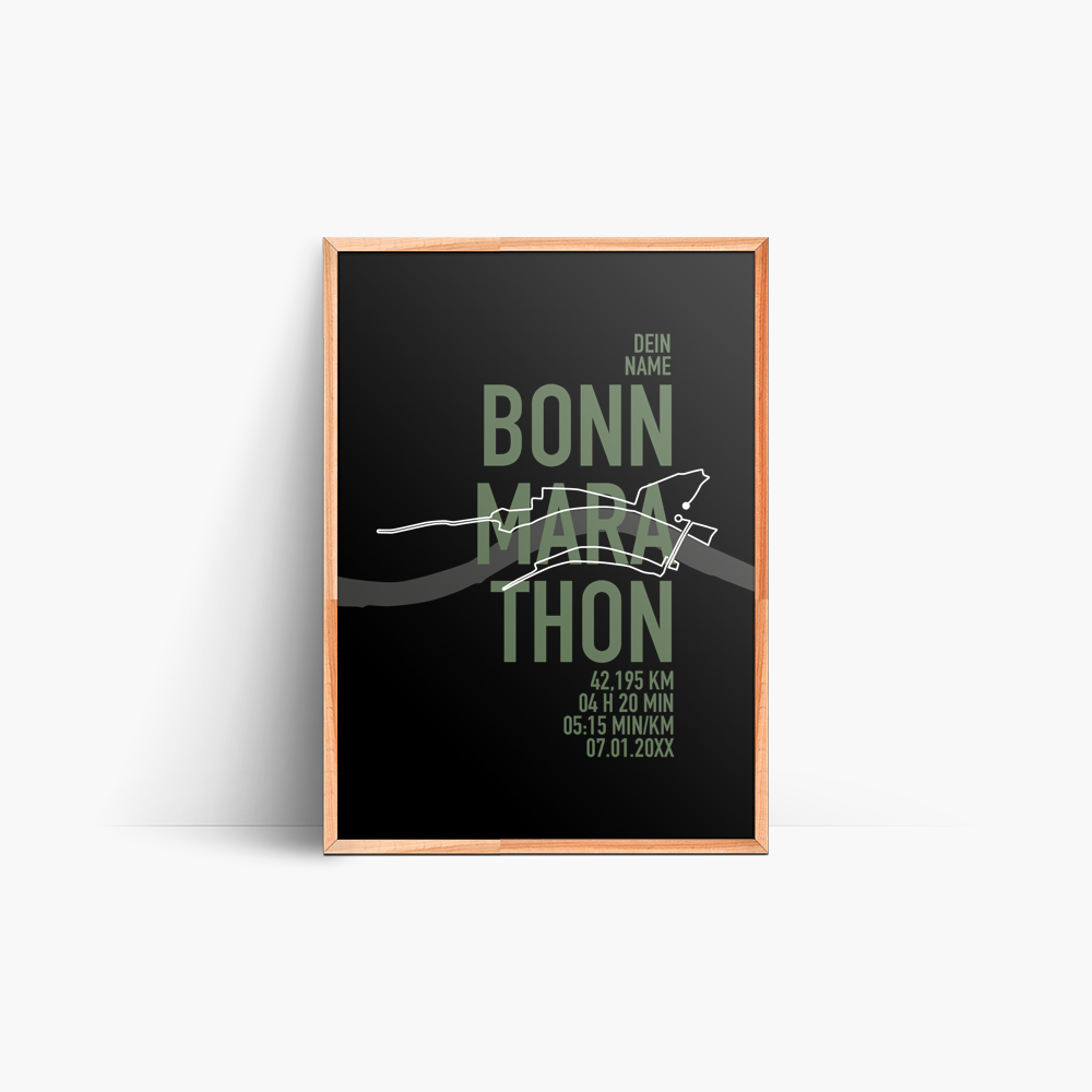 Bonn - Marathon/Halbmarathon-Poster – Deine Personalisierte Poster Erinnerung an den Bonn Marathon