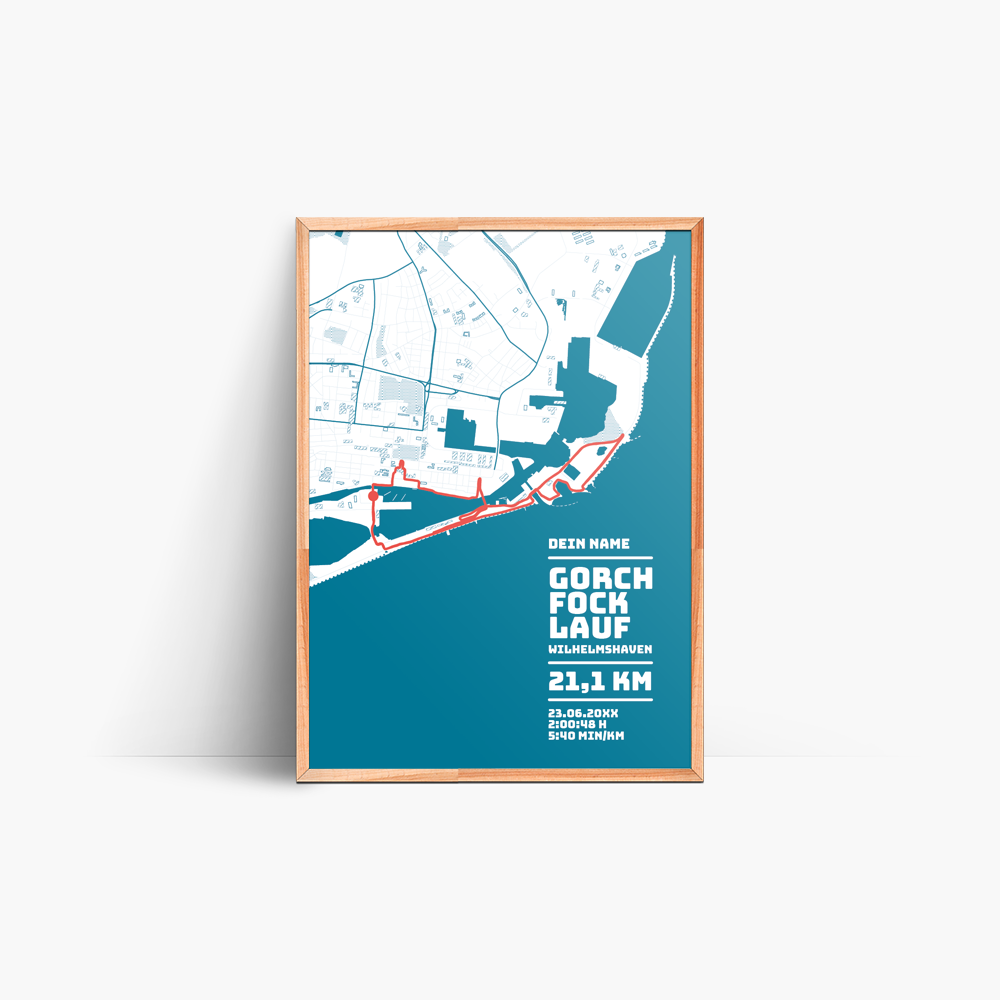 Wilhelmshaven – Gorch Fock Lauf-Poster – Deine Personalisierte Poster Erinnerung an den Gorch Fock Lauf