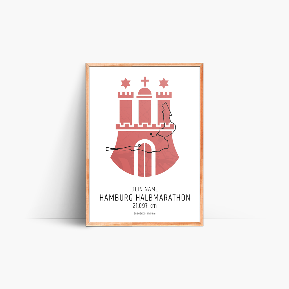Hamburg - Hella Halbmarathon-Poster – Deine Personalisierte Poster Erinnerung an den Hella Halbmarathon Hamburg