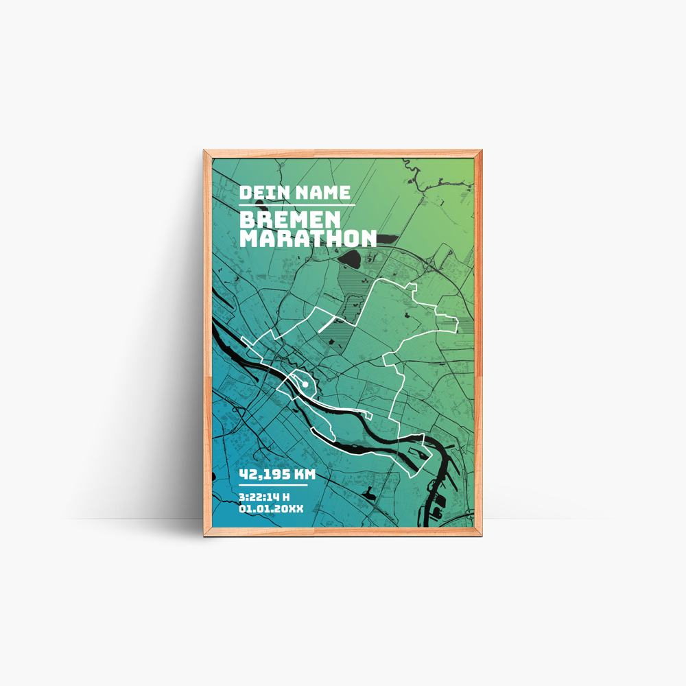 Bremen Marathon/Halbmarathon-Poster – Deine Personalisierte Poster Erinnerung an den Marathon Bremen