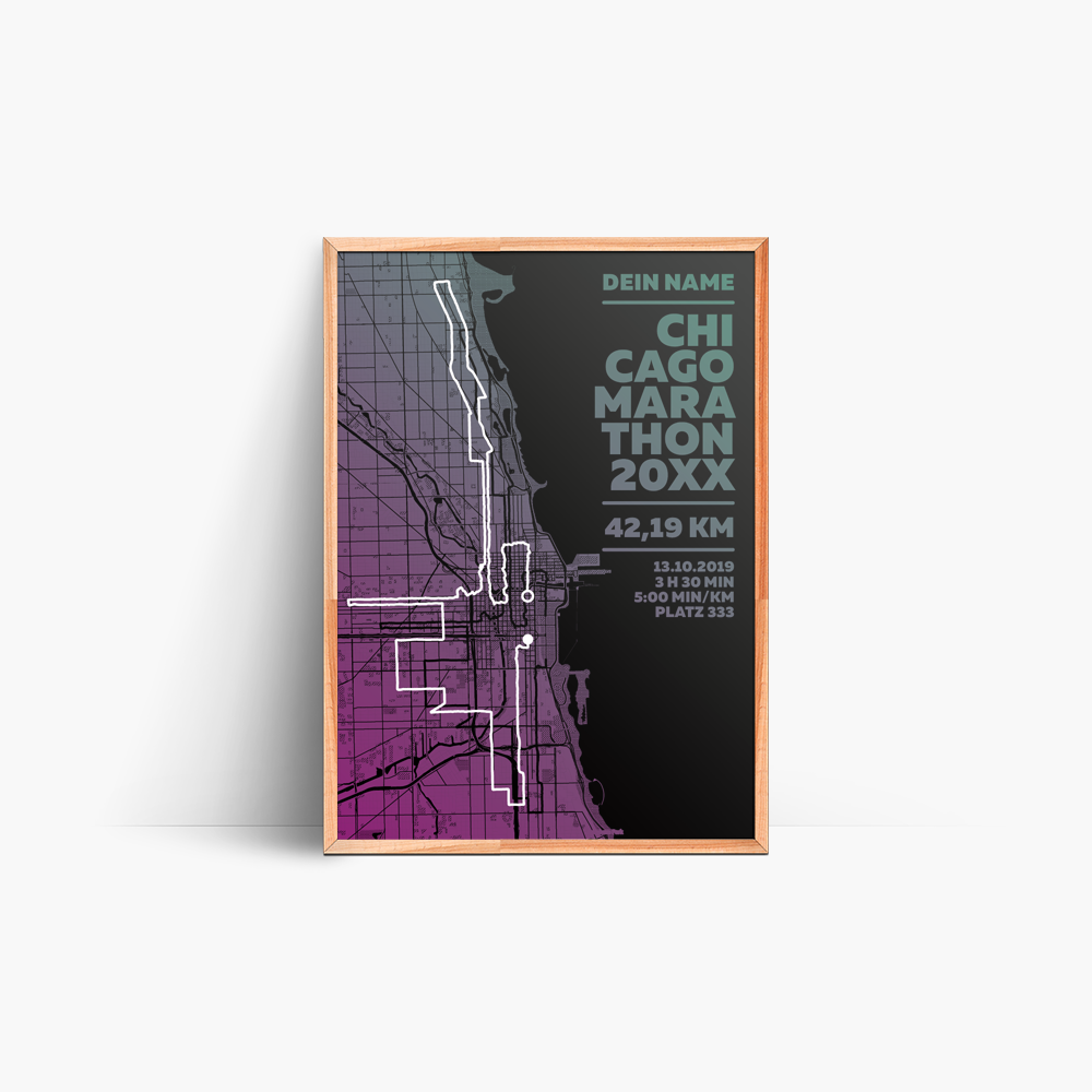 Chicago Marathon-Poster – Deine Personalisierte Poster Erinnerung an den Chicago Marathon