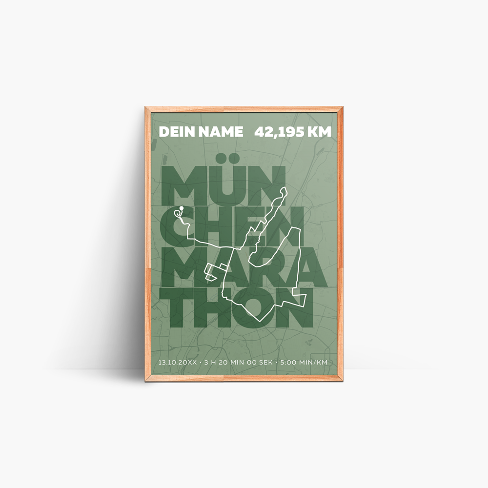 München Marathon-Poster – Deine Personalisierte Poster Erinnerung an den München Marathon