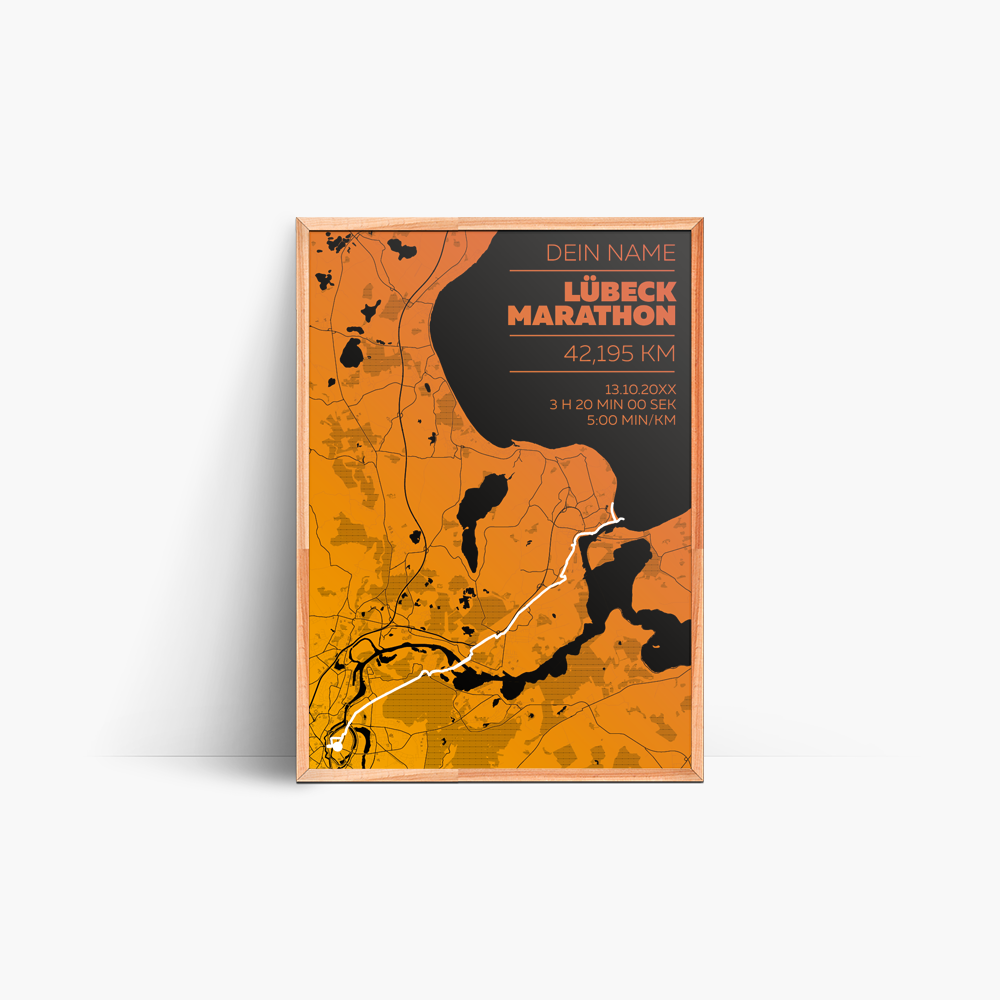 Lübeck Marathon/Halbmarathon-Poster – Deine Personalisierte Poster Erinnerung an den Lübeck Marathon