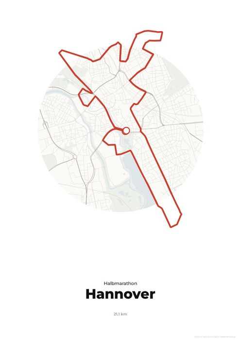 ADAC Marathon Hannover – Halbmarathon als Poster mit Strecke