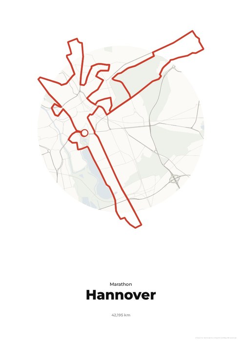 ADAC Marathon Hannover als Poster mit Strecke