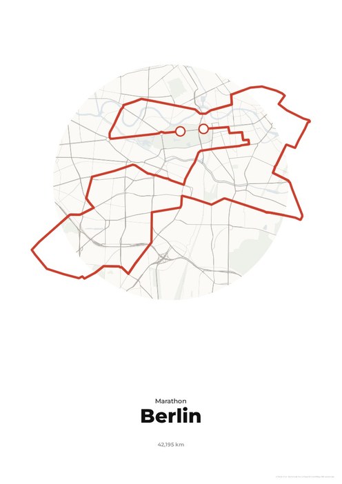 Poster mit der Strecke des BMW Berlin-Marathon