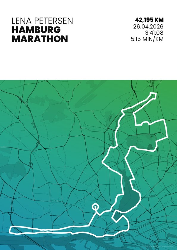 Zielband Küstenlauf als Poster mit Strecke