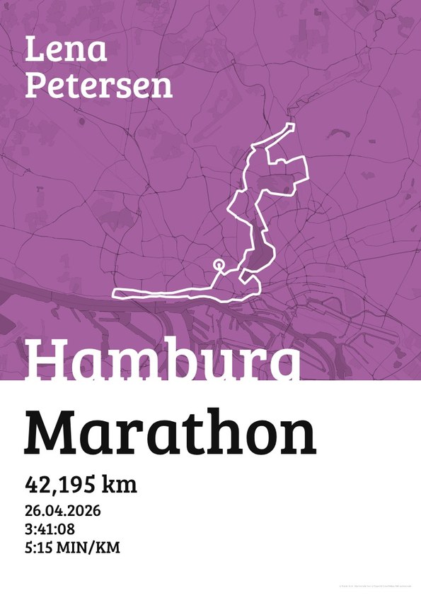 Urkunde Heideweg als Poster mit Strecke
