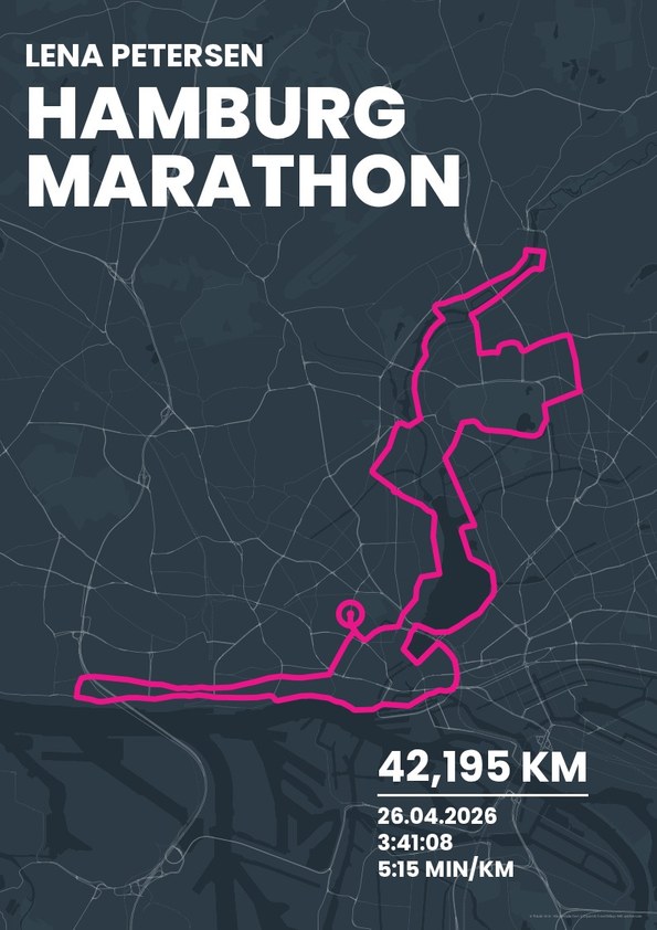 Bestzeit Stadtlauf als Poster mit Strecke