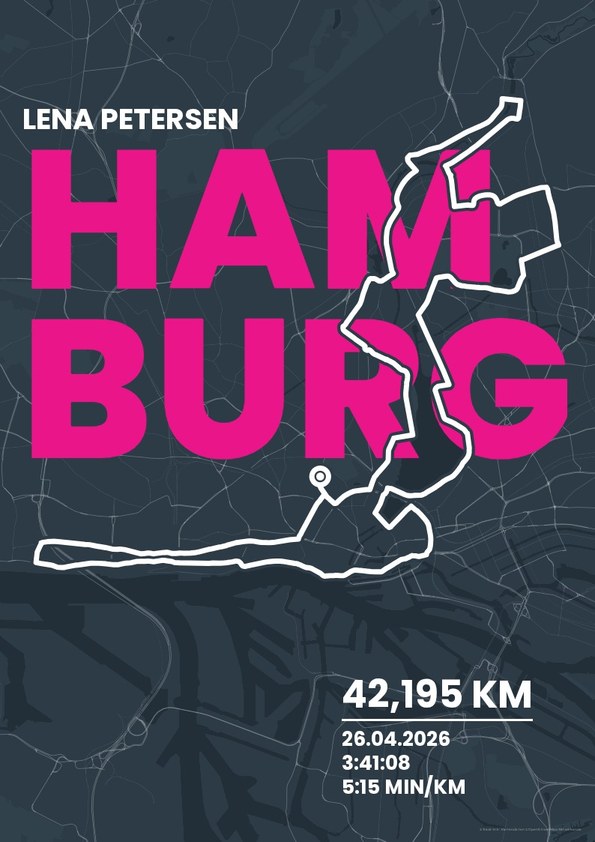 Fanplakat Stadtlauf als Poster mit Strecke