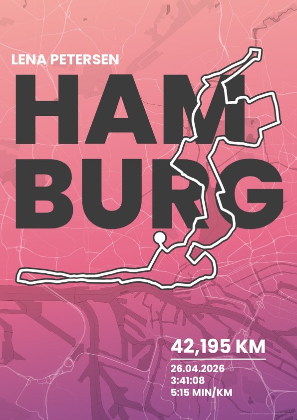 Fanplakat Abendlauf als Poster mit Strecke