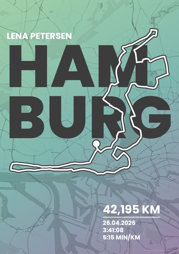 Fanplakat Auslaufen als Poster mit Strecke