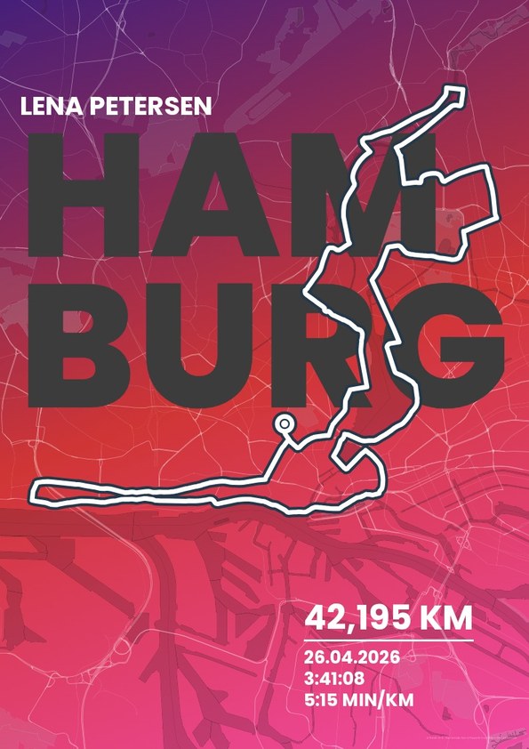 Fanplakat Zieleinlauf als Poster mit Strecke