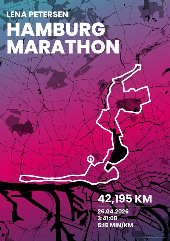 Bestzeit Endorphin als Poster mit Strecke