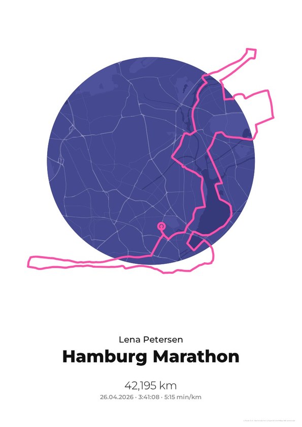 Medaille Dämmerlauf als Poster mit Strecke