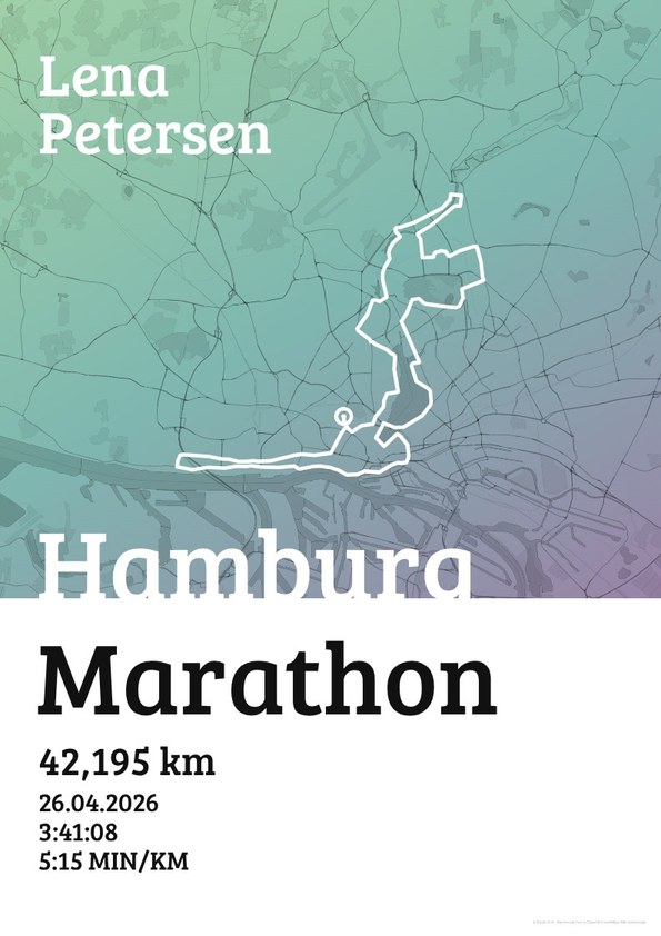 Urkunde Auslaufen als Poster mit Strecke