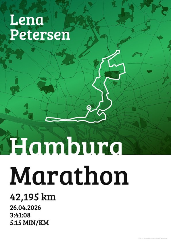 Urkunde Waldlauf als Poster mit Strecke