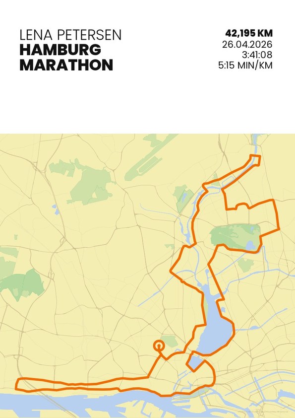 Zielband Morgenlauf als Poster mit Strecke