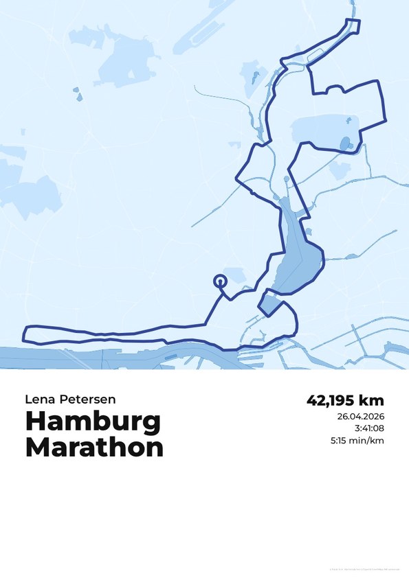 Zwischenzeit Regenlauf als Poster mit Strecke