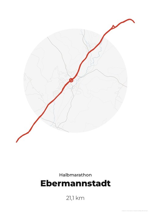 Poster mit der Strecke des Fränkische Schweiz Halbmarathon
