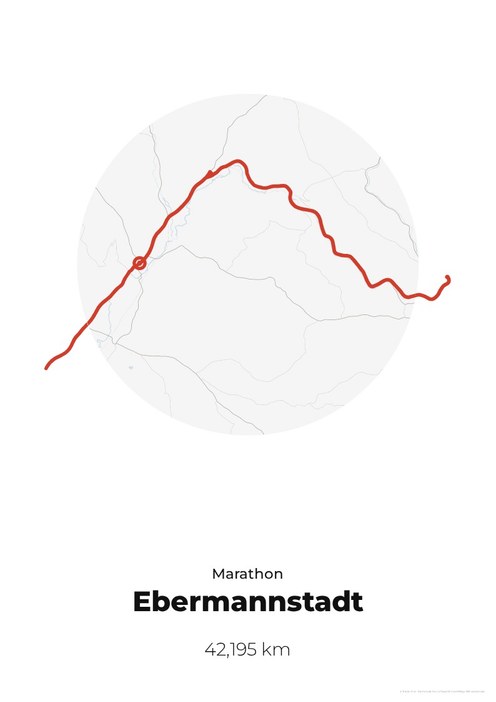 Poster mit der Strecke des Fränkische Schweiz-Marathon