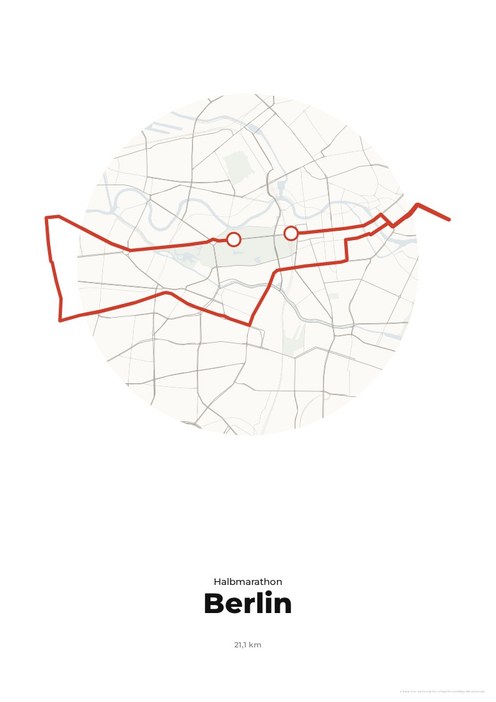 Poster mit der Strecke des Generali Berliner Halbmarathon