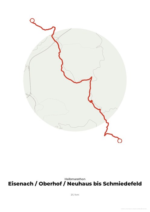 Strecke GutsMuths-Rennsteiglauf – Halbmarathon