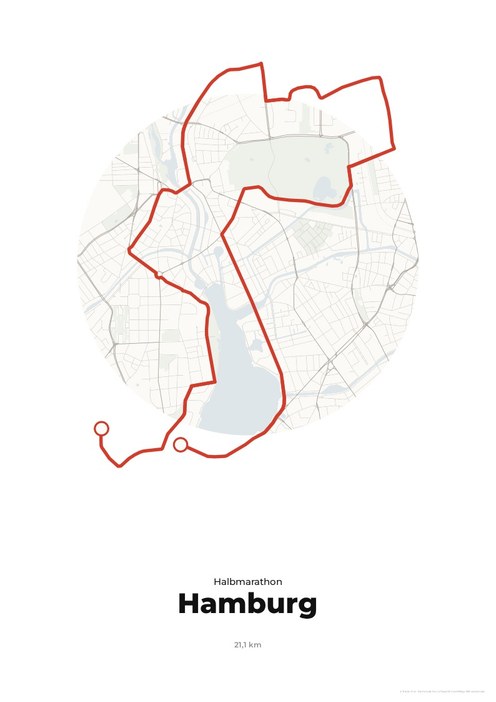 Strecke Haspa Marathon Hamburg – Halbmarathon