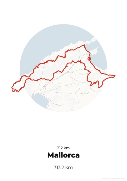 Poster mit der Strecke des Mallorca 312