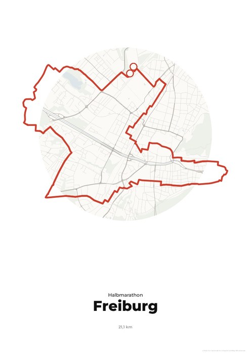 Strecke Mein Freiburg Marathon – Halbmarathon