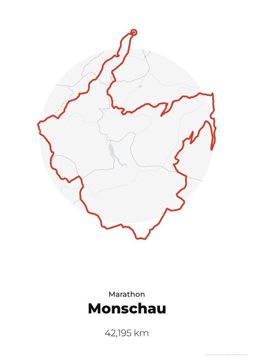 Poster mit der Strecke des Monschau-Marathon