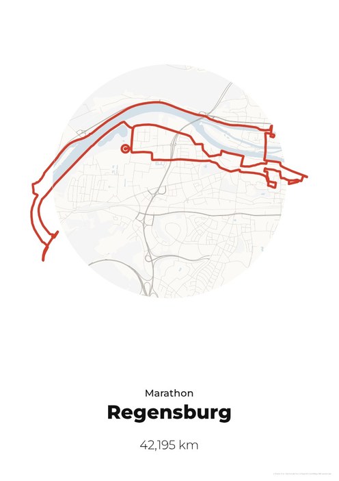 Poster mit der Strecke des Regensburg Marathon