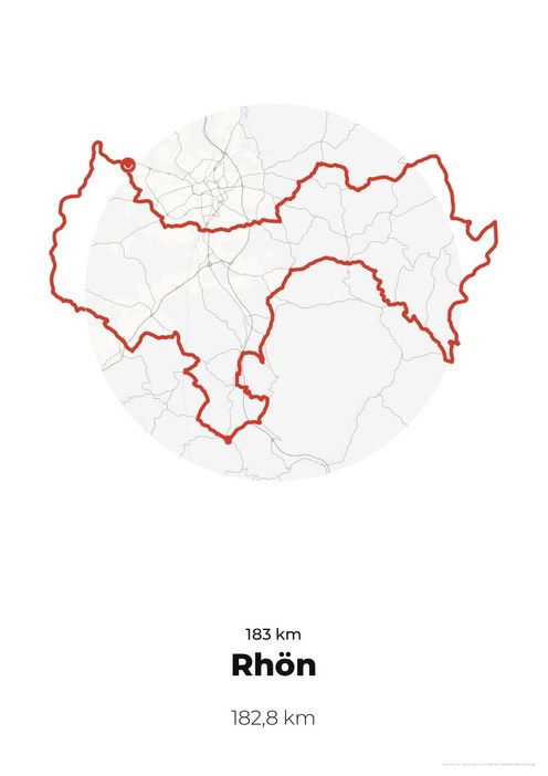 Strecke Rhön-Radmarathon Tour B 183 km