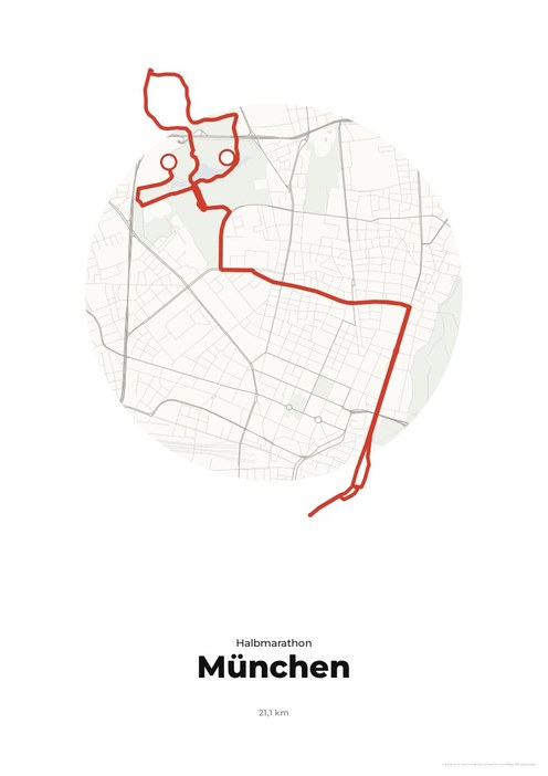 Poster mit der Strecke des Sport Schuster Halbmarathon by Brooks