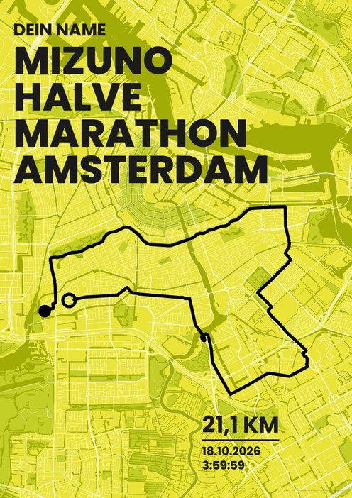 Mizuno Halve Marathon Amsterdam im Design Bestzeit Isotonisch