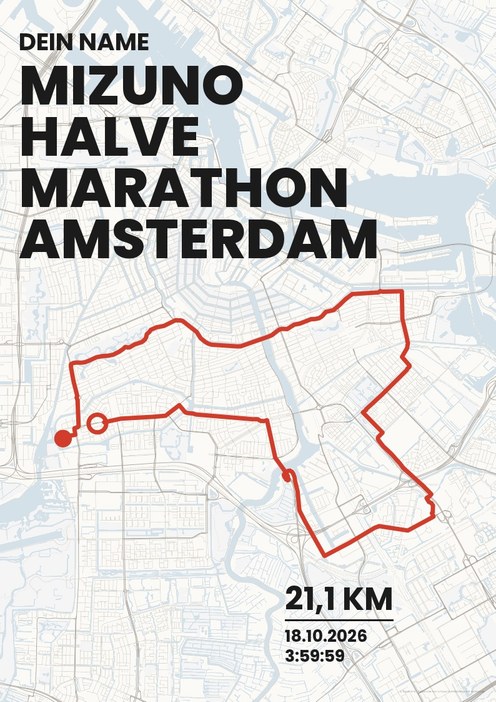 Mizuno Halve Marathon Amsterdam im Design Bestzeit Kreide