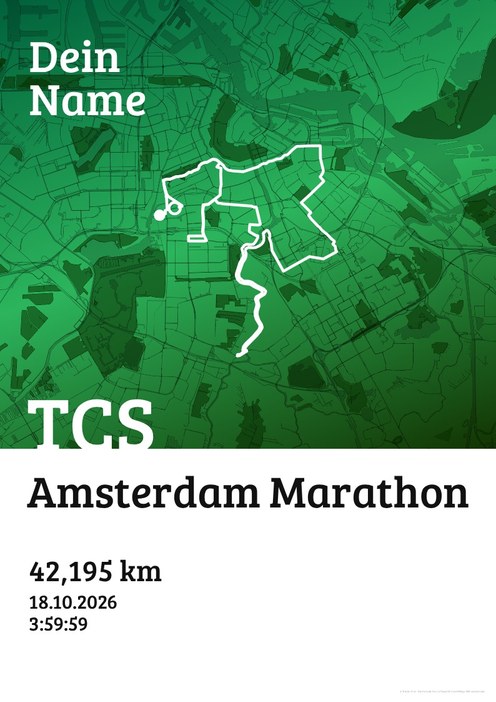 TCS Amsterdam Marathon im Design Urkunde Waldlauf