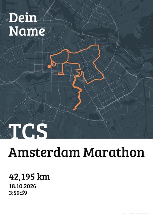 TCS Amsterdam Marathon im Design Urkunde Herbstlauf