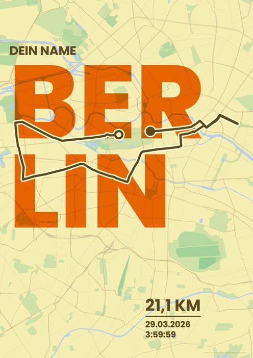 Generali Berliner Halbmarathon im Design Fanplakat Morgenlauf