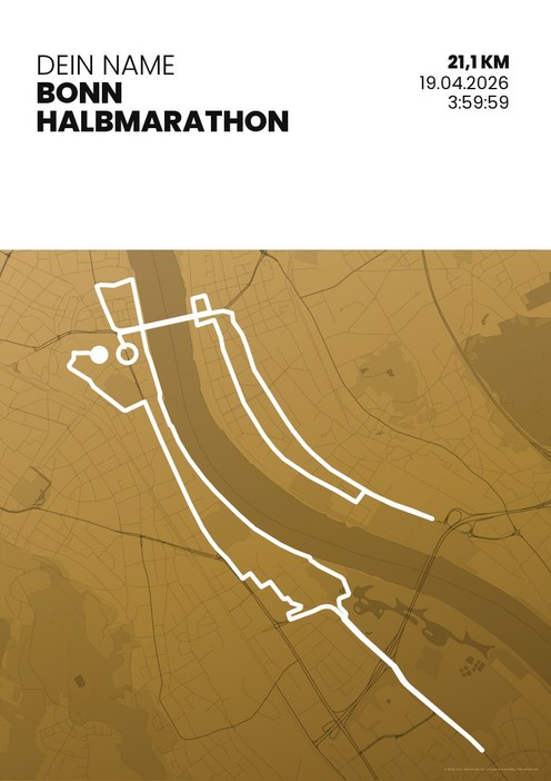 Bonn Halbmarathon im Design Zielband Treppchen