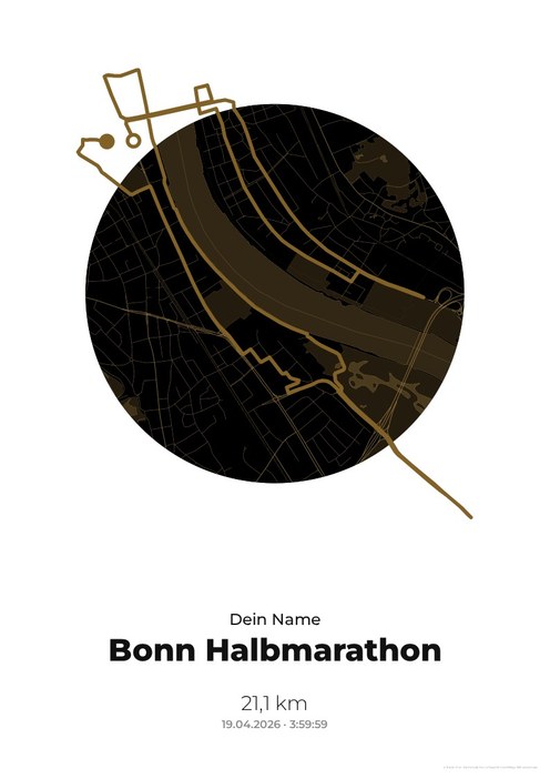 Bonn Halbmarathon im Design Medaille Gold