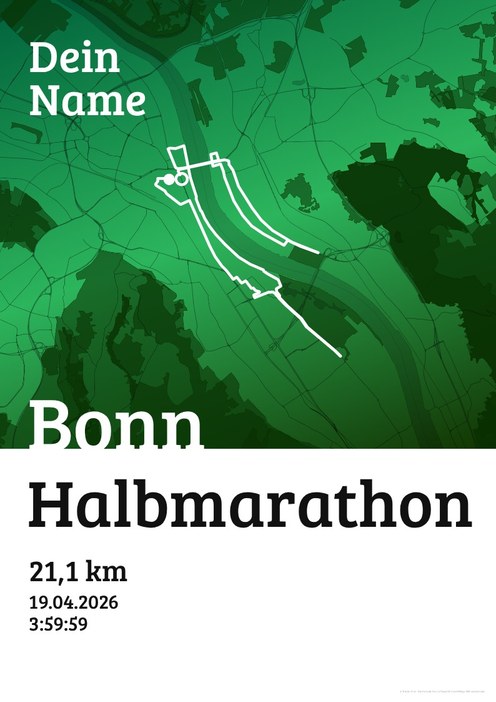 Bonn Halbmarathon im Design Urkunde Waldlauf