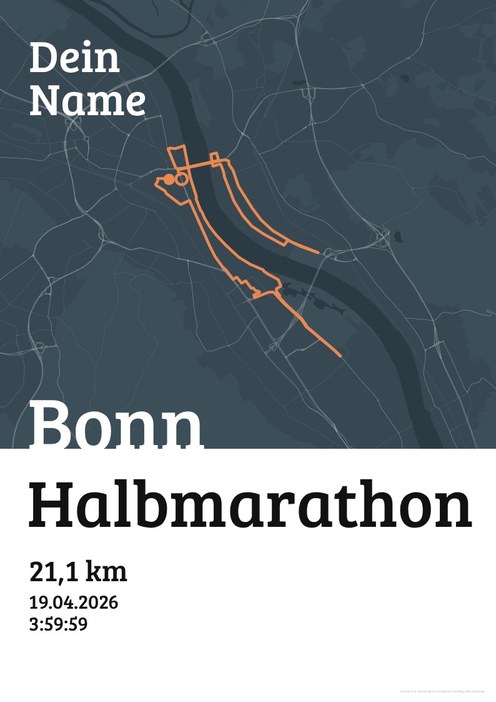 Bonn Halbmarathon im Design Urkunde Herbstlauf