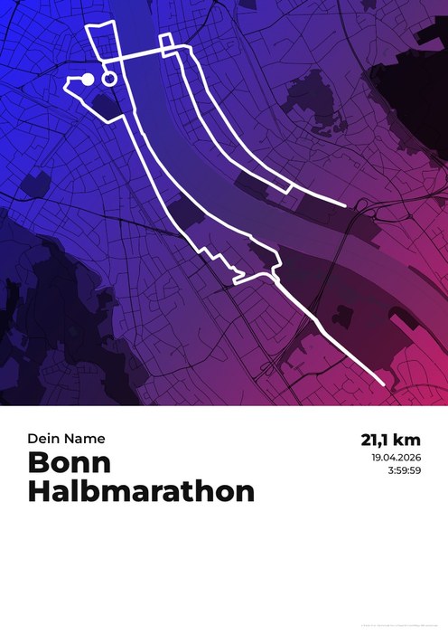 Bonn Halbmarathon im Design Zwischenzeit Zielparty