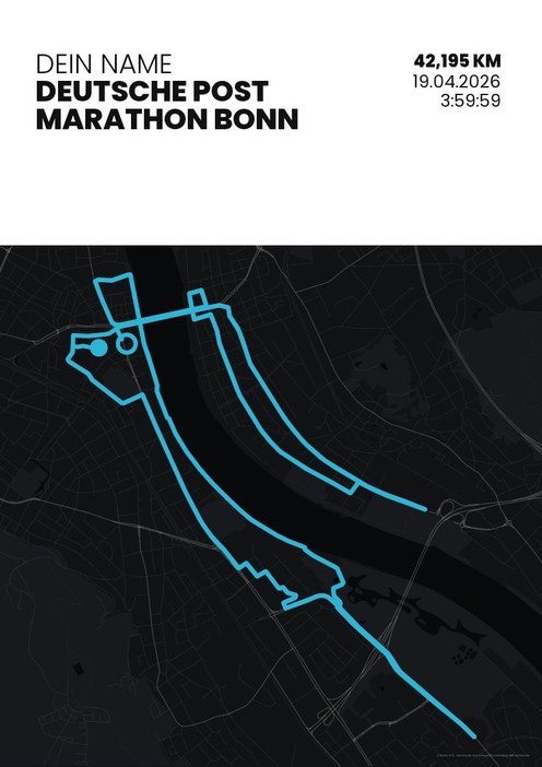 Deutsche Post Marathon Bonn im Design Zielband Stirnlampe