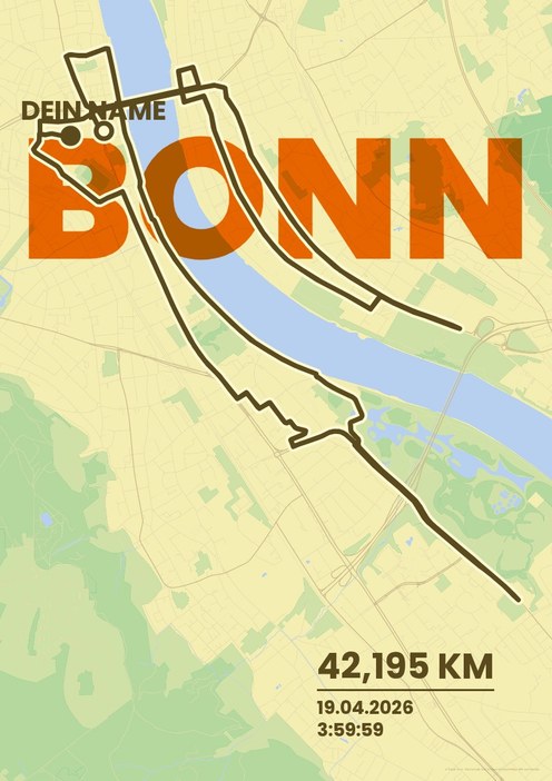 Deutsche Post Marathon Bonn im Design Fanplakat Morgenlauf