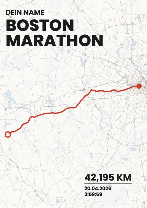 Boston Marathon im Design Bestzeit Kreide